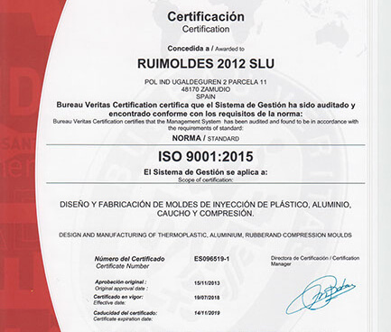 Ruimoldes certificado iso 9001